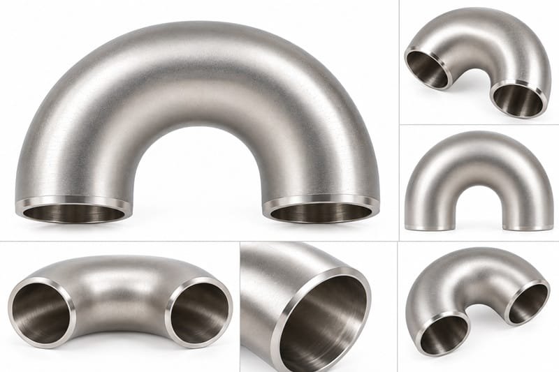 Stainless steel 180 degree return elbow
