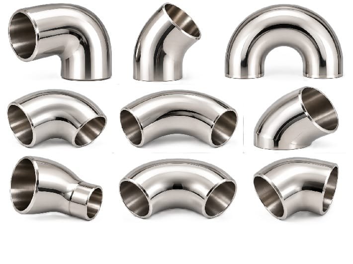 Electropolished stainless steel elbow fitting